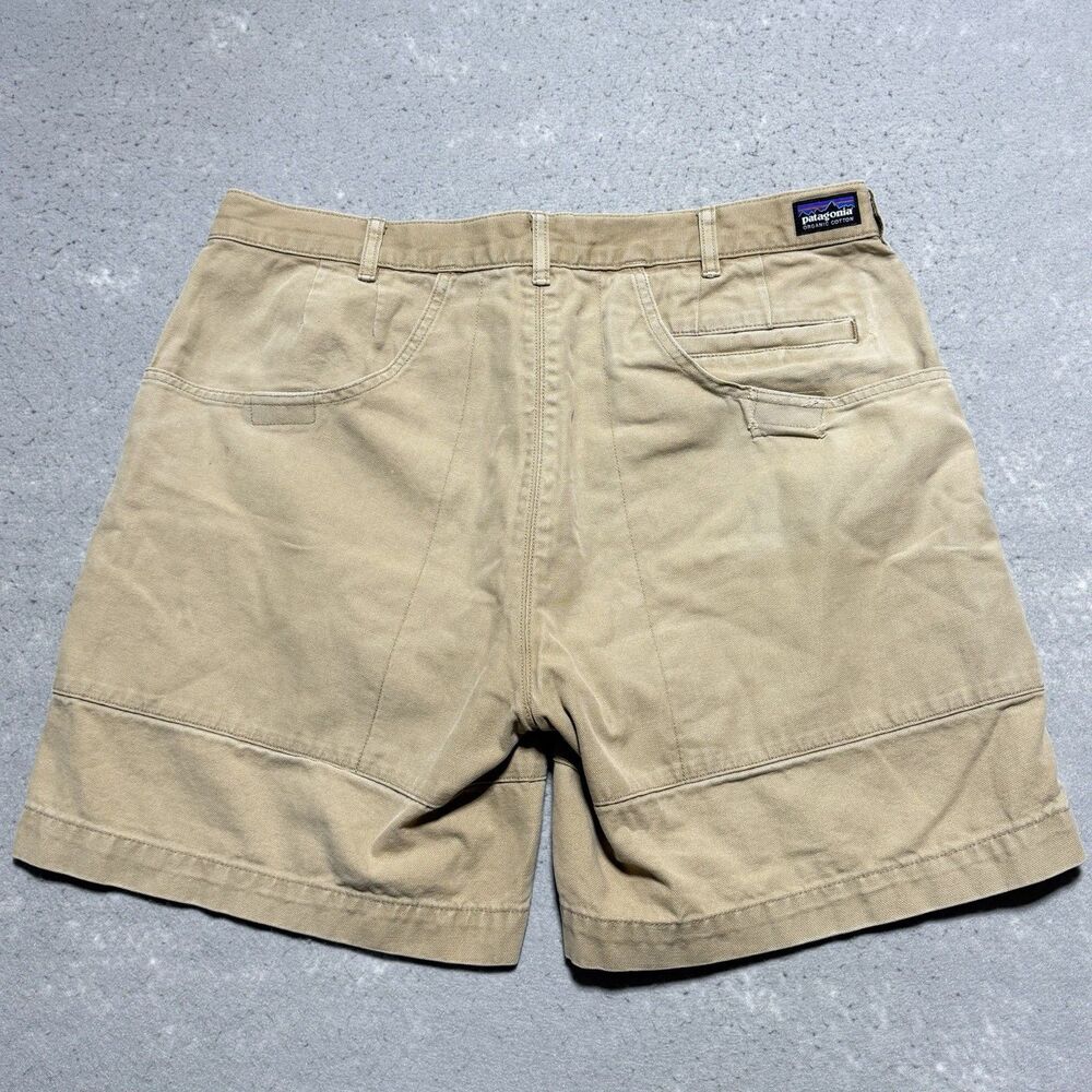 Patagonia Stand Up Shorts Men’s 34 Tan Organic Cotton Canvas 6”Heritage VTG